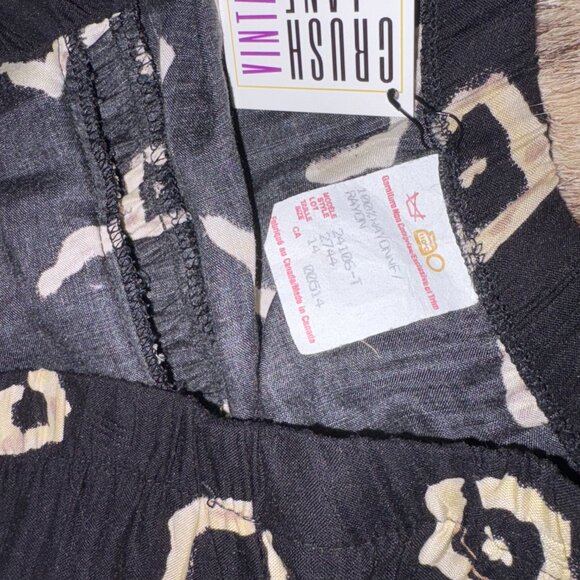 Vintage Black and Off White Abstract Drop Waist Skirt Sz 14 - Picture 5 of 6